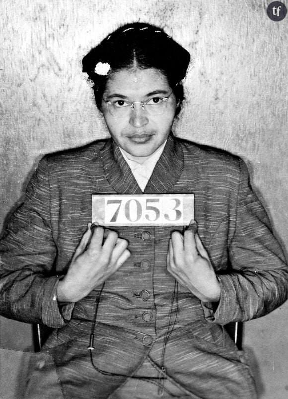 Rosa Louise McCauley Parks (1913-2005) arrêtée le 1er décembre 1955 pour ne pas avoir voulu céder son siège de bus à un passager blanc à Montgomery, Alabama. 