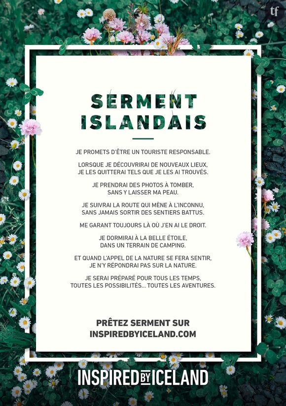 Le serment islandais que les touristes peuvent signer