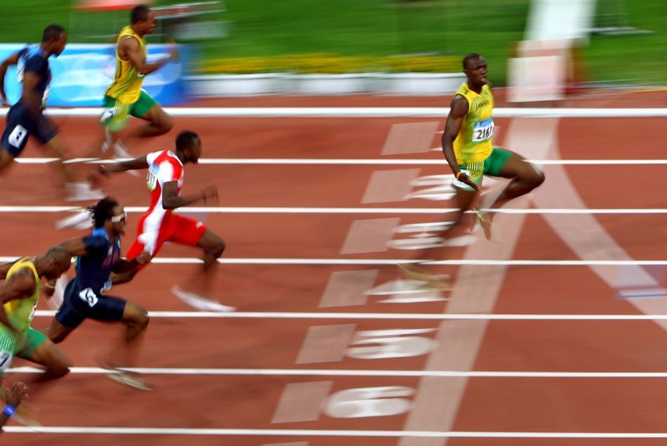 Usain Bolt lors des Jeux Olympiques de Pékin en 2008