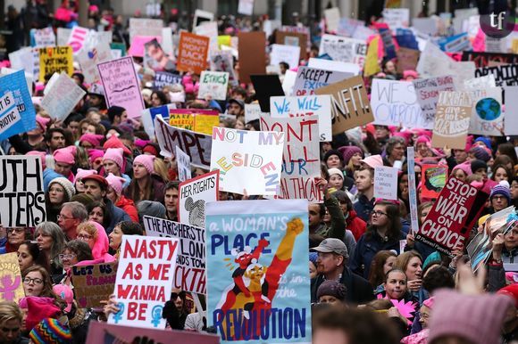 The Women's March : manifestation du 21 janvier 2017 dans les rues de Washington.