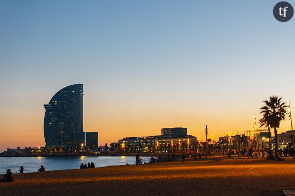 La plage de Barcelone.