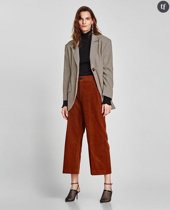 Jupe culotte Zara en velours côtelé