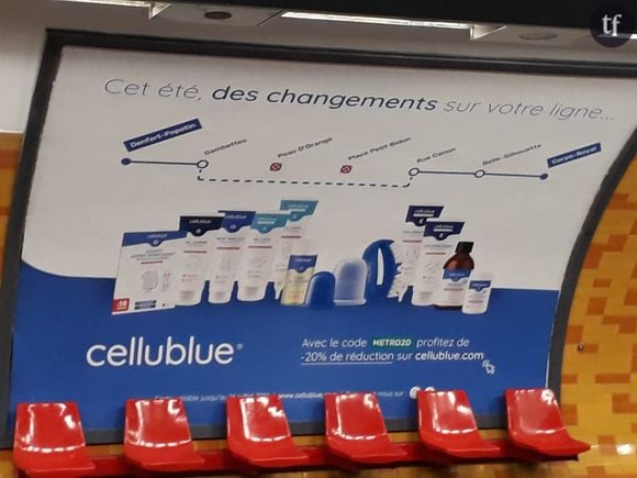 La publicité Cellublue dans le metro