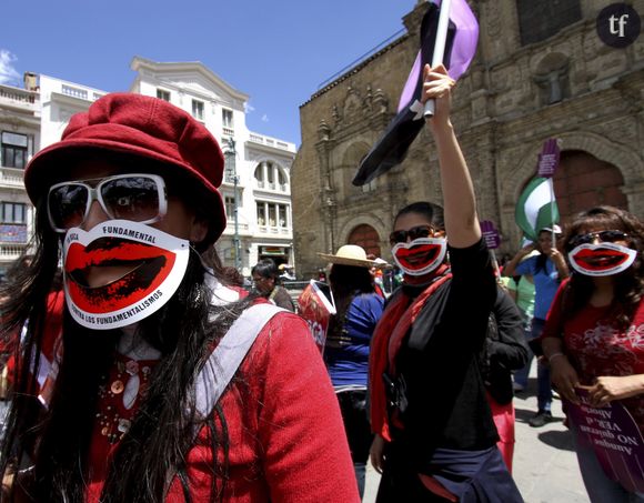 Manifestation pour le droit à l'avortement à La Paz en Bolivie en 2013