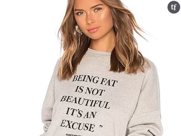 "Être gros n'est pas joli, c'est une excuse" : un sweat shirt Revolve fait polémique