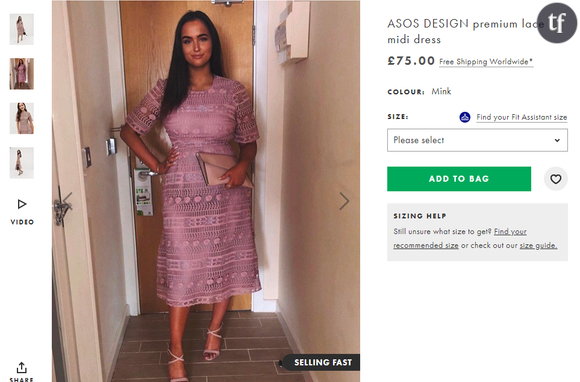 Robe en dentelle, Asos Design.