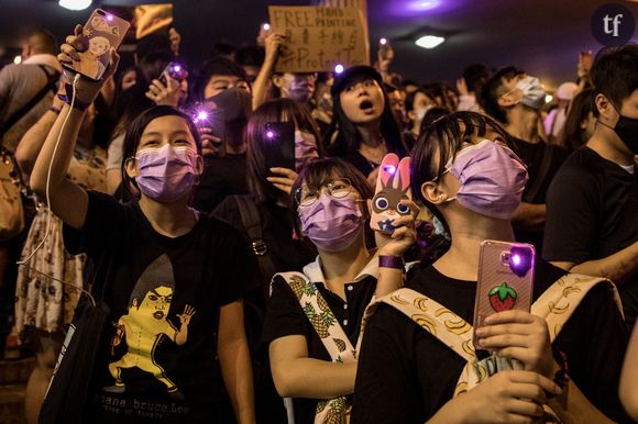 Une manifestation #MeToo à Hong Kong.