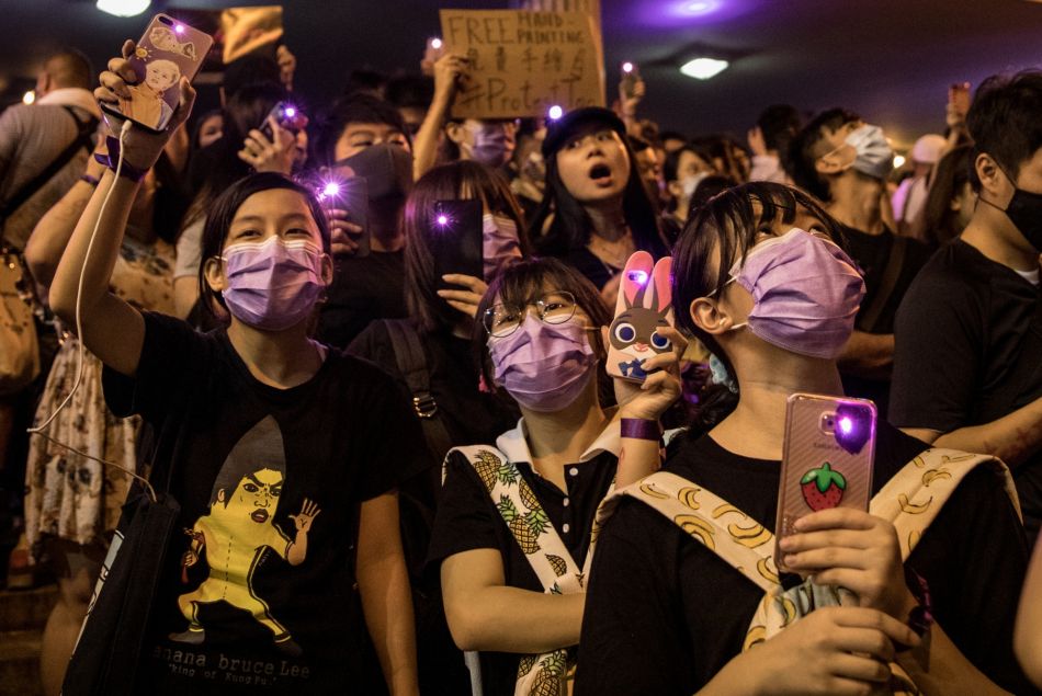 Une manifestation #MeToo à Hong Kong.
