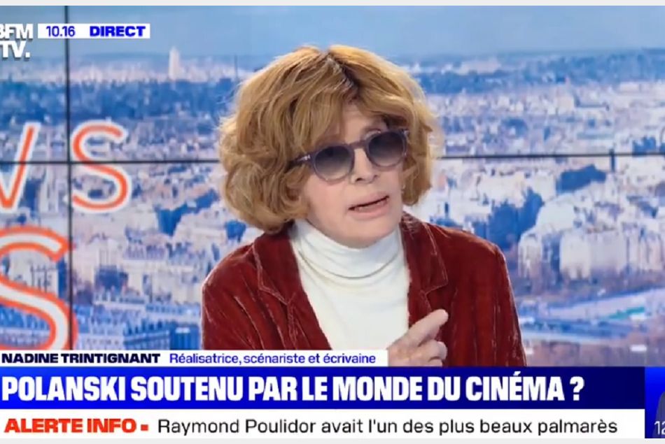 Nadine Trintignant défend Roman Polanski sur le plateau de BFM TV.
