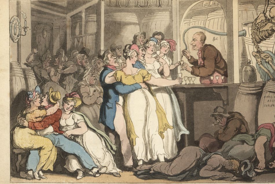 Gravure de Thomas Rowlandson "The English Dance of Death", 1816.