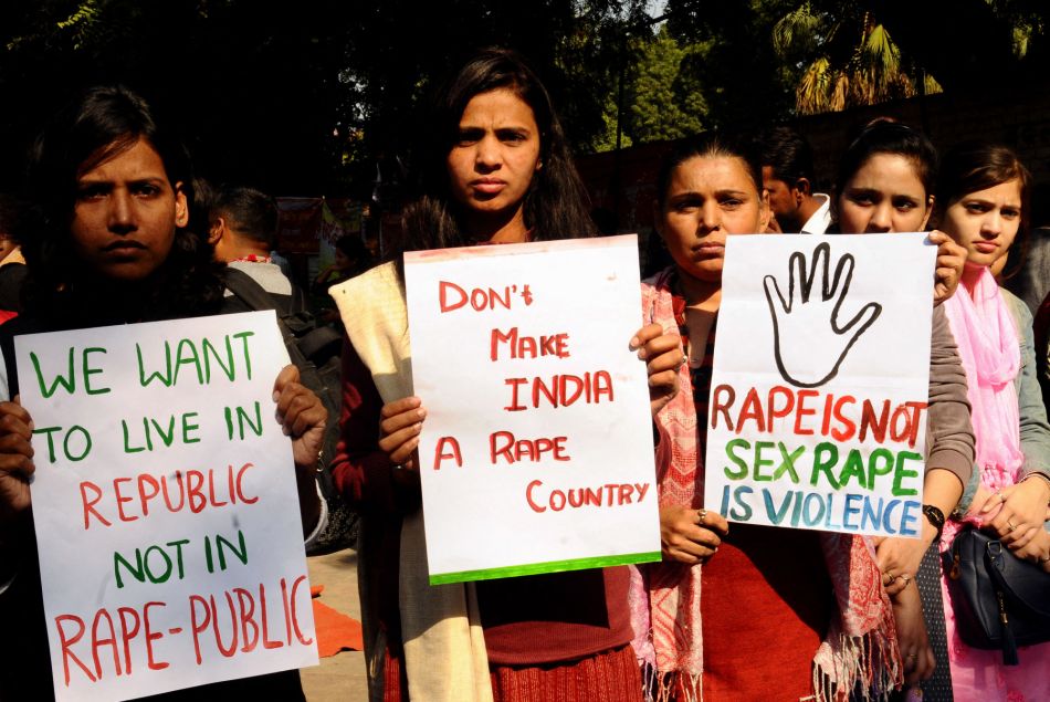 En 2019, une manifestation contre la culture du viol à New Delhi.