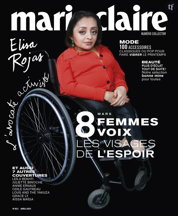 L'avocate féministe et handicapée Elisa Rojas en Une du magazine "Marie Claire".