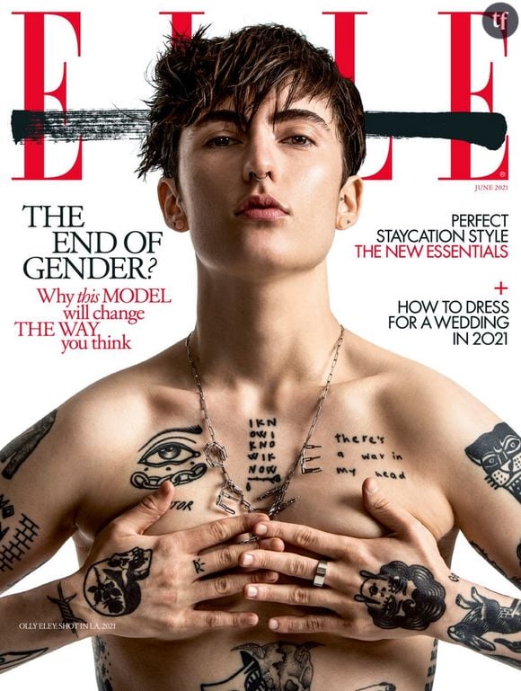 Olly Eley, premier.e modèle non-binaire à poser en couverture de "Elle UK"