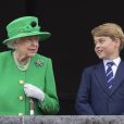 Elizabeth II et le prince George de Cambridge, jubilé de platine, juin 2022