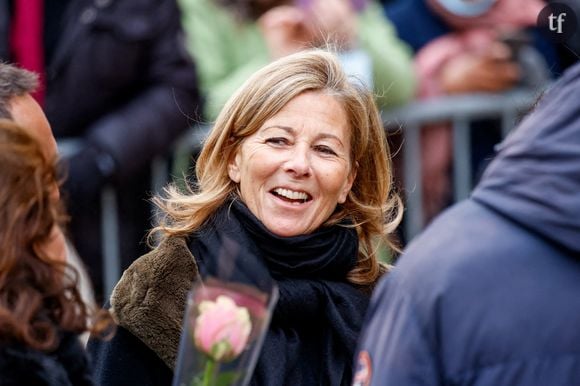 Claire Chazal - Obsèques de Jean-Pierre Pernaut en la Basilique Sainte-Clotilde à Paris le 9 mars 2022. © Cyril Moreau / Bestimage 