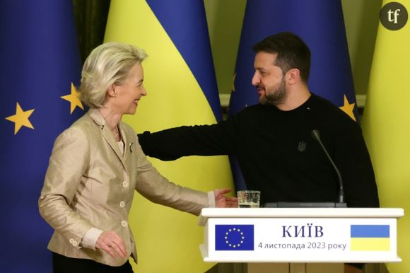 La présidente de la Commission européenne Ursula von der Leyen et le président ukrainien Volodymyr Zelensky, le 4 novembre 2023 à Kiev