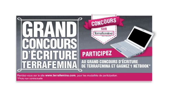 1er concours d'écriture de Terrafemina : devenez auteur et gagnez un Netbook