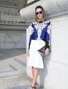 Street Style printemps-été 2015 : pull rococo et jupe blanche