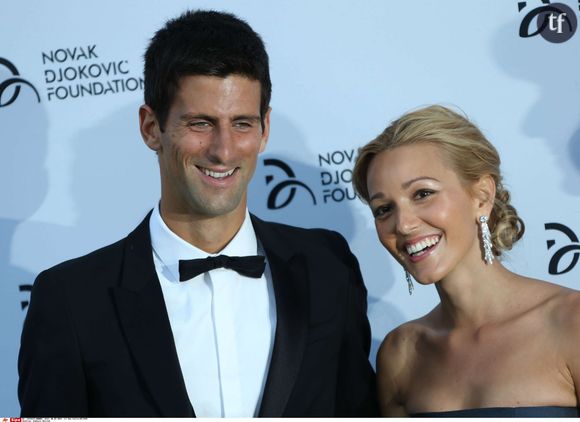 Novak Djokovic en compagnie de son épouse, la serbe Jelena Ristic.