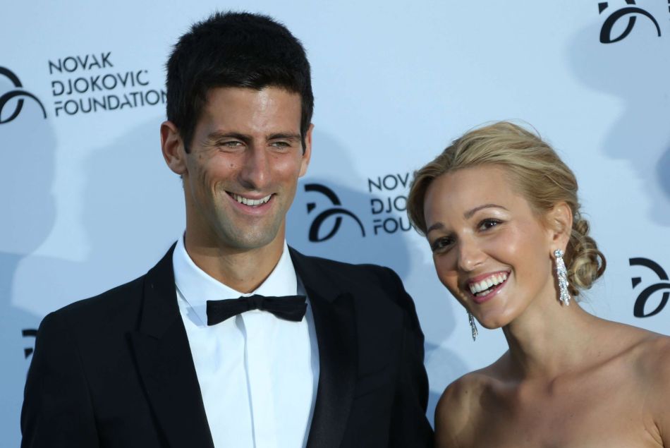 Novak Djokovic en compagnie de son épouse, la serbe Jelena Ristic.
