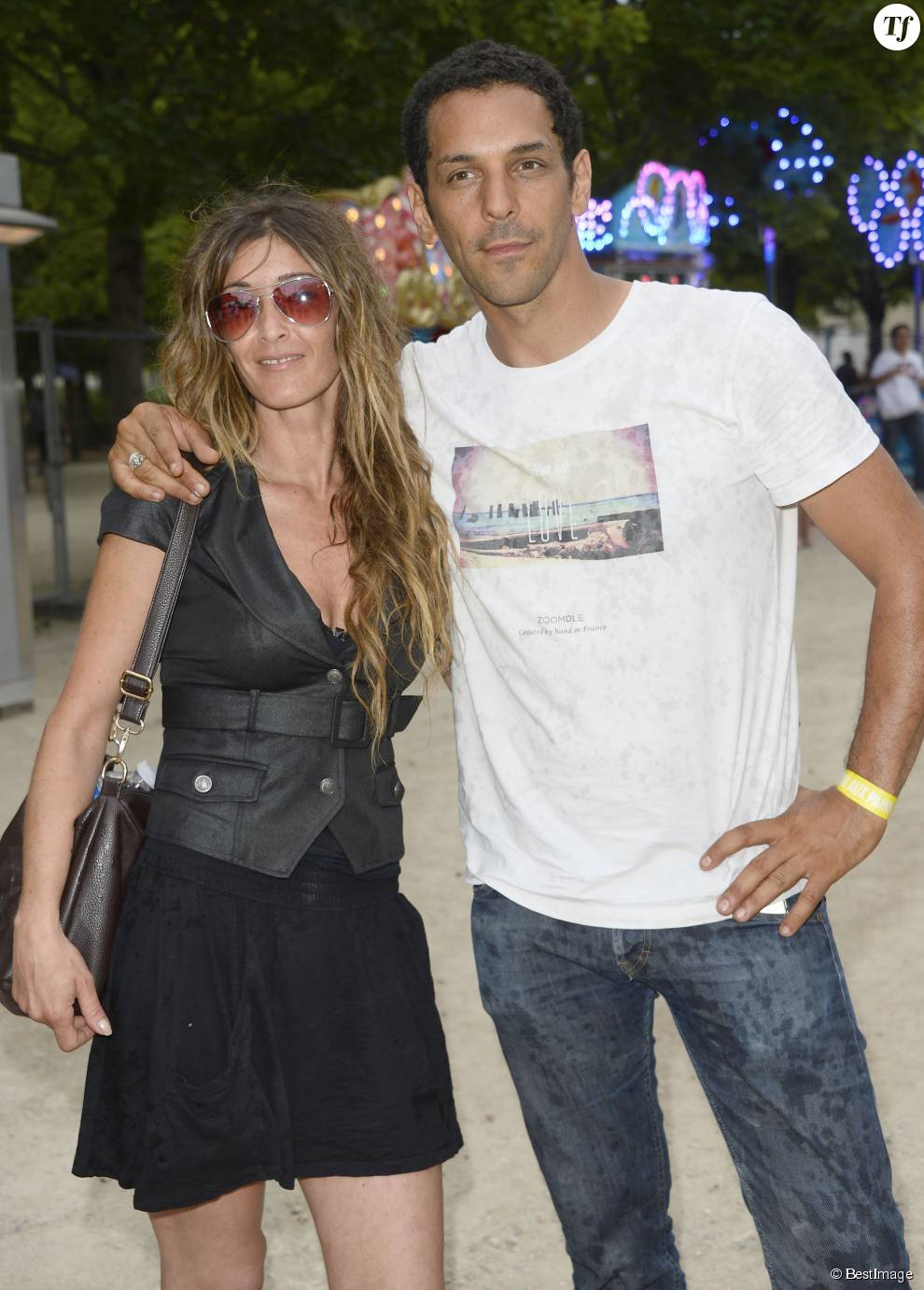 Tomer Sisley et sa compagne Karine Machado - Inauguration de la Fête des Tuileries à Paris le 26 juin 2015.