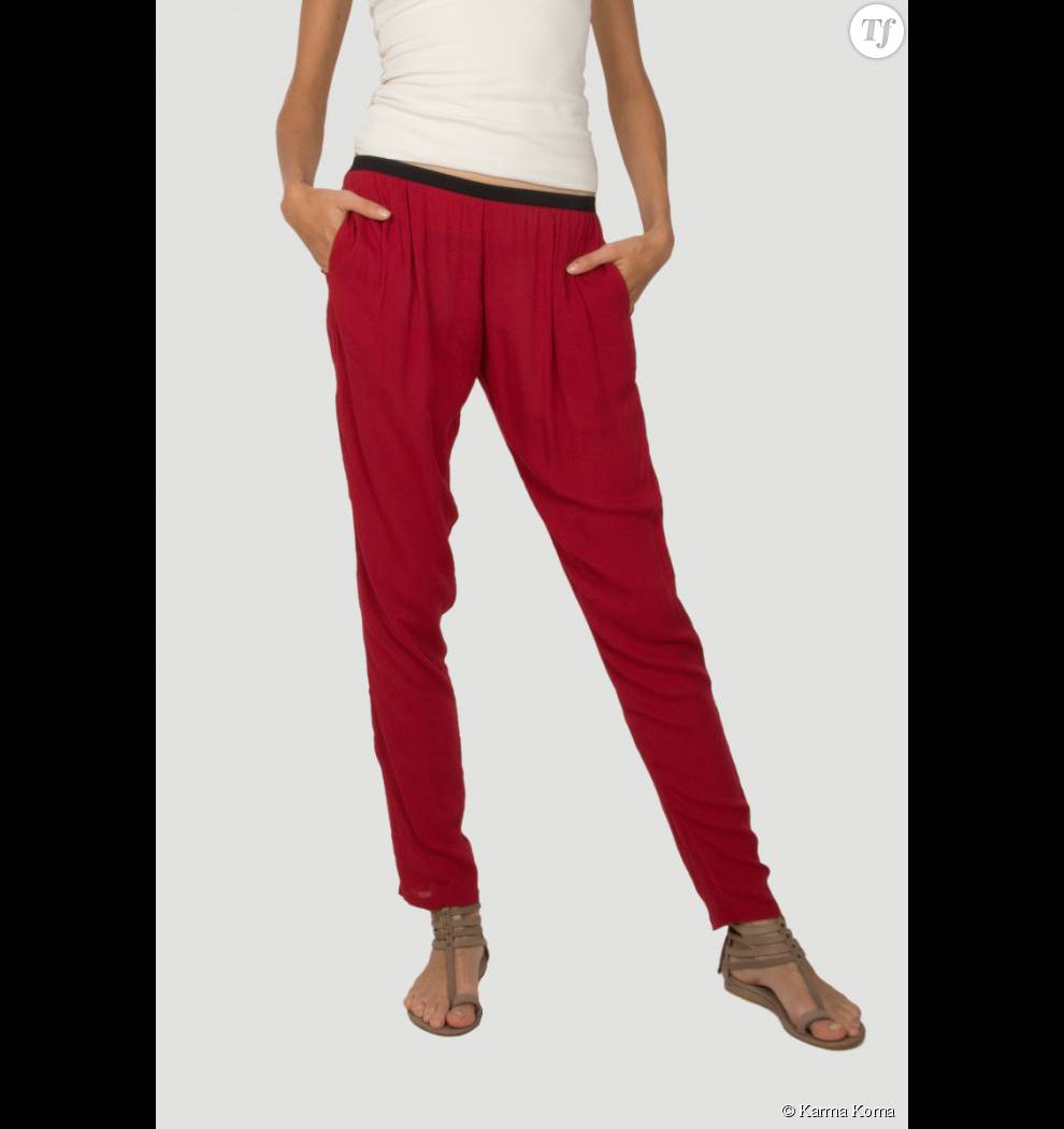  Pantalon drapé rouge   Karma Koma, 35 € 