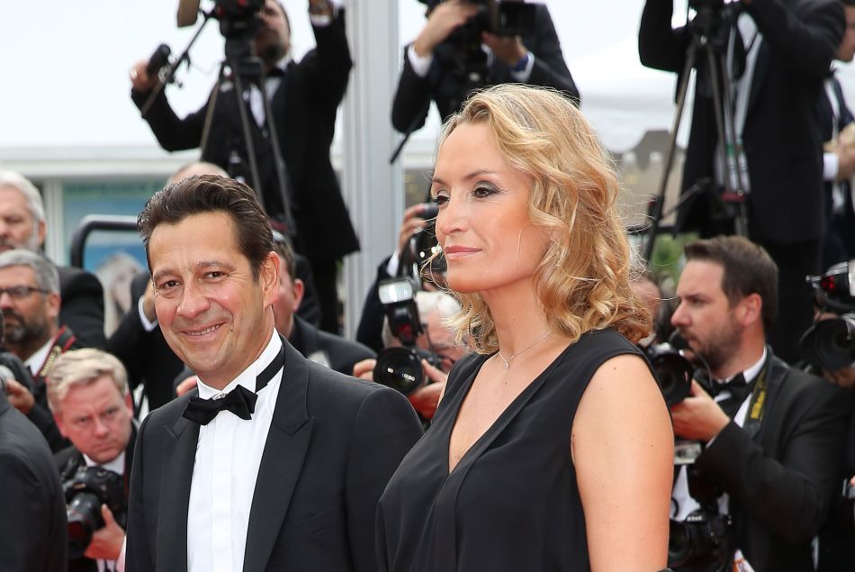 Laurent Gerra et sa compagne Christelle Lyon - Montée des marches du film "La Glace et le Ciel" pour la cérémonie de clôture du 68 ème Festival du film de Cannes, à Cannes le 24 mai 2015. 