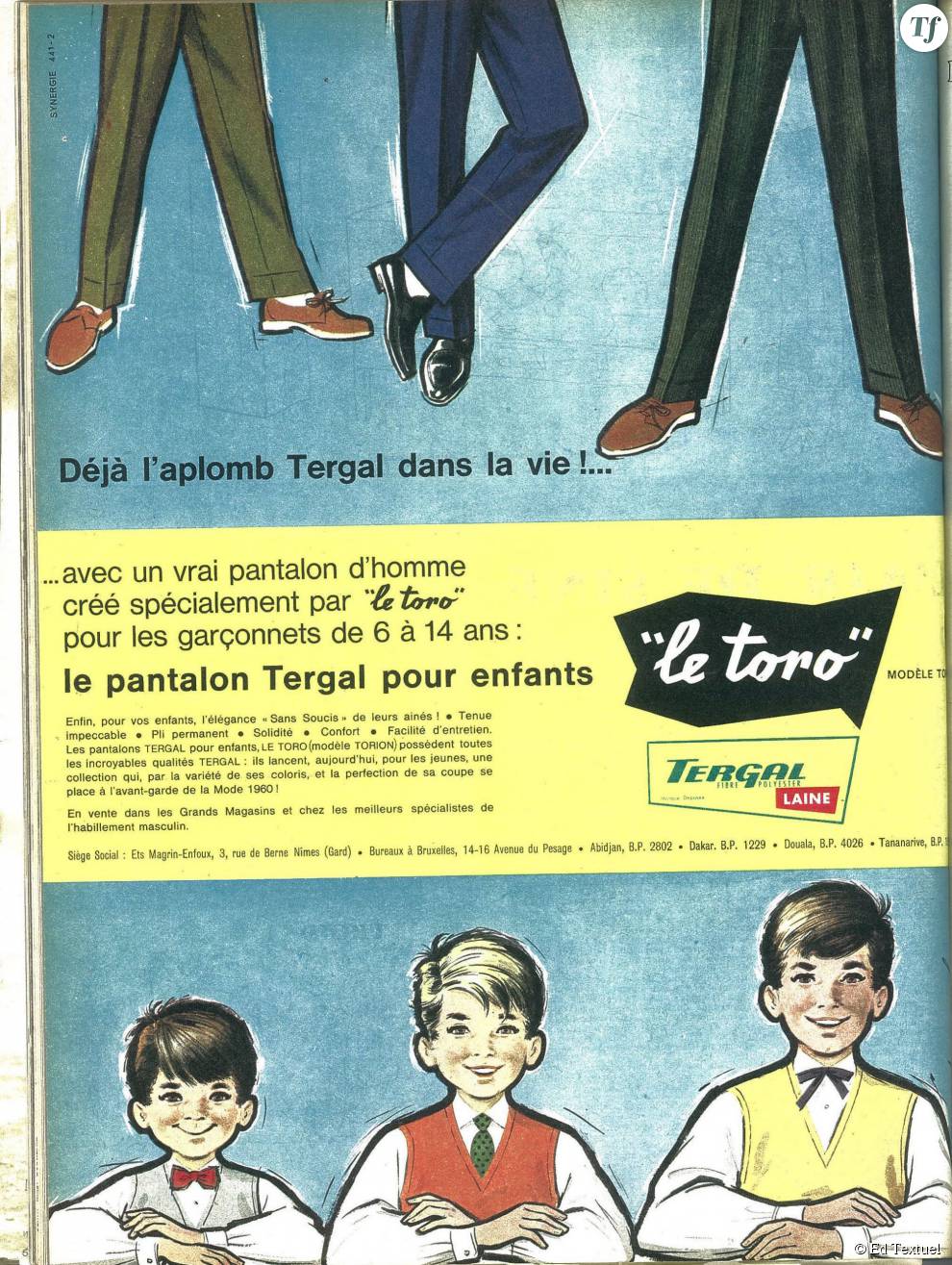 Le garçonnet abandonne les culottes courtes pour le pantalon d&#039;homme, publicité 1960