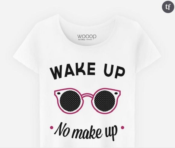 T-shirt "Wake up No make up" Les Barbus