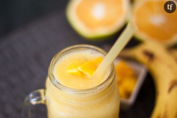 Au déjeuner : smoothie mangue et gingembre