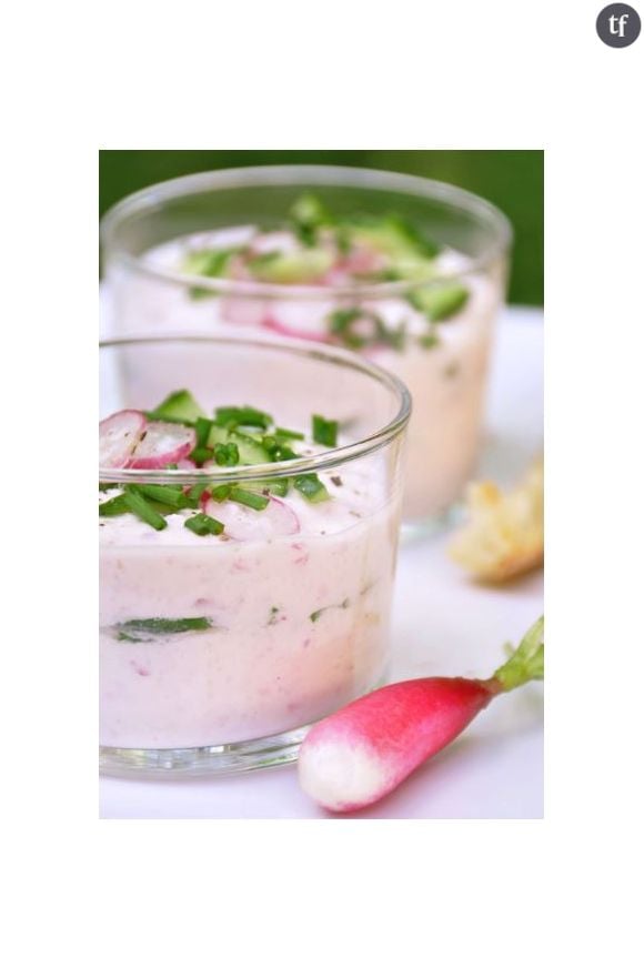 Miam, une verrine aux radis et au chèvre