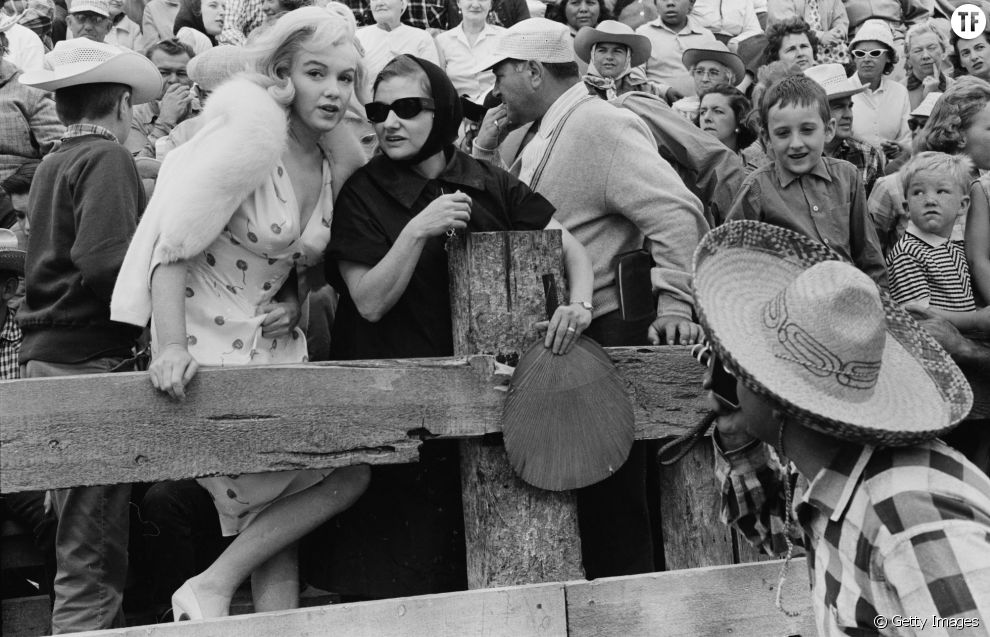 Marilyn Monroe et Paula Strasberg sur le tournage de The Misfits