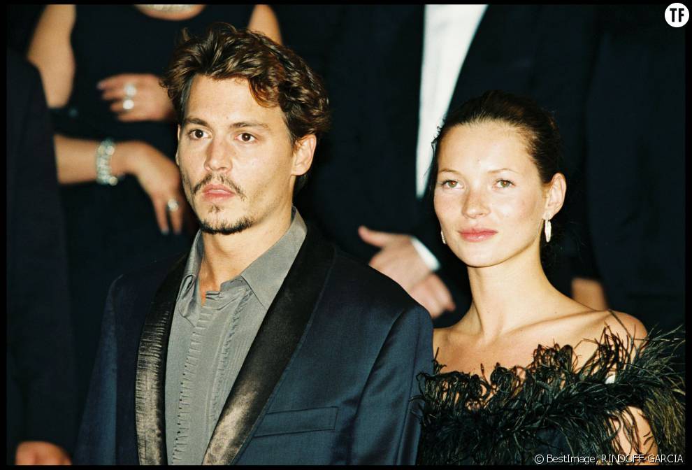 Johnny Depp et Kate Moss en 1998