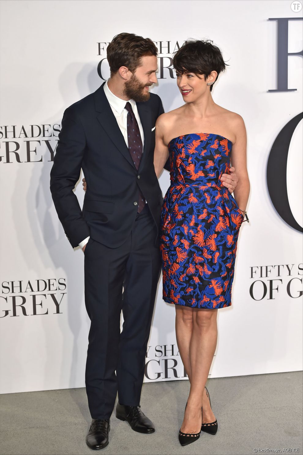 Jamie Dornan et sa femme Amelia Warner - Avant-première du film &quot;50 nuances de Grey&quot; à Londres, le 12 février 2015