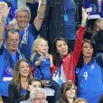  Jennifer Giroud et sa fille Jade au match d'ouverture de l'Euro 2016, France-Roumanie au Stade de France, le 10 juin 2016 