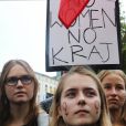 Les femmes en grève en Pologne le 3 octobre 2016 pour défendre l'IVG
