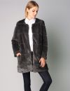    Manteau gris en fausse fourrure Grace &amp; Mila 74,50 euros     