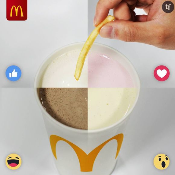 Le post original de McDonald's UK sur Facebook : "Quelle est votre parfum de milkshake préféré pour tremper vos frites ? Dites-le-nous en commentaires !"