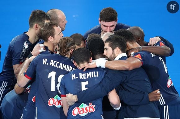 L'équipe de France de handball lors du match d'ouverture du mondial contre le Brésil le 11 janvier 2017