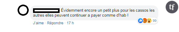 Commentaire repéré sur la page de 20 Minutes