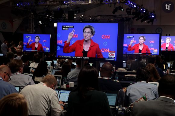 Elizabeth Warren au débat des primaires.