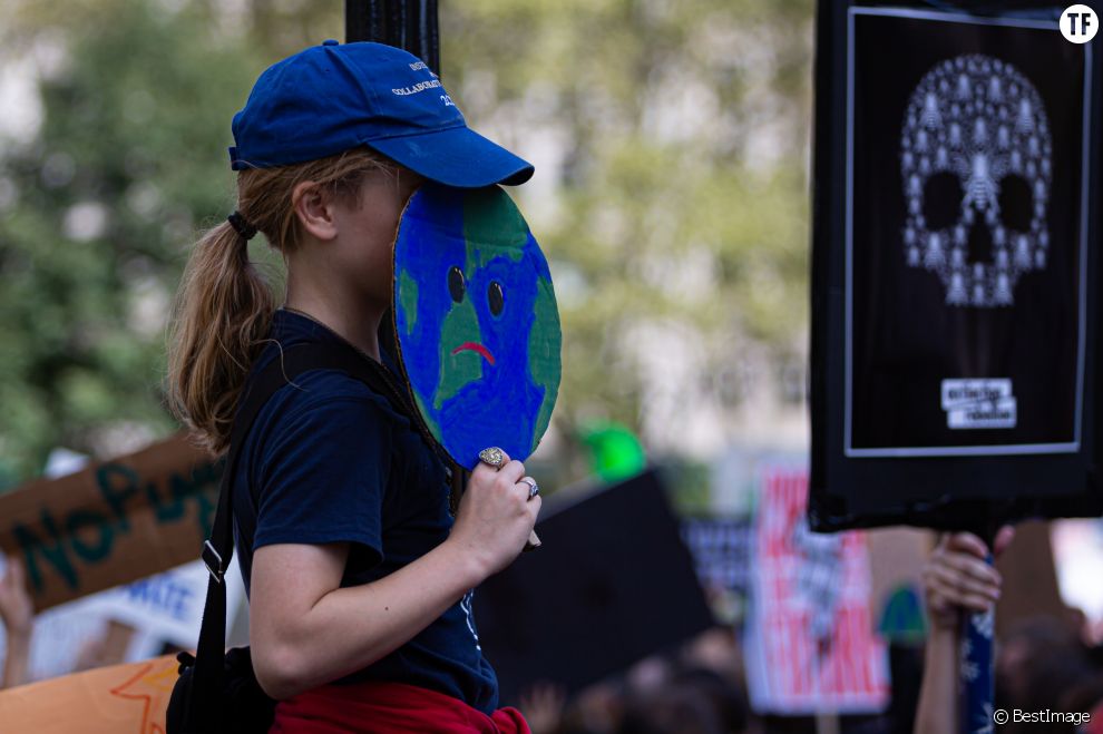  Marche pour le climat (Fridays for future) à New York le 20 septembre 2019. 