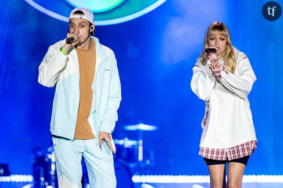 Angèle et Romeo Elvis sur la Grande Place de Bruxelles le 27 septembre 2019