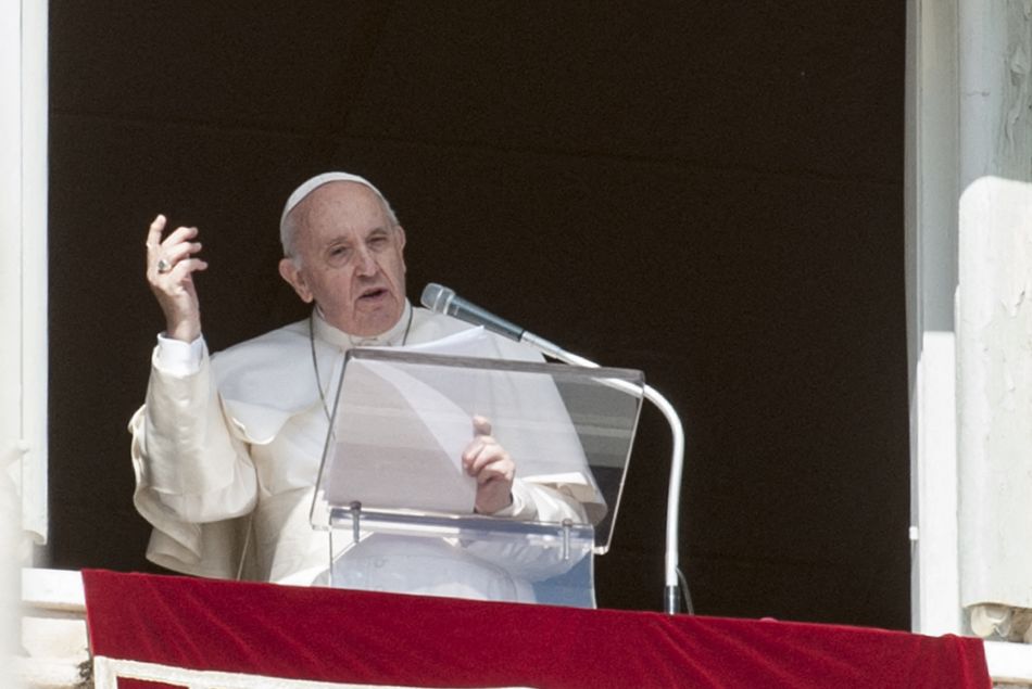 Le Pape François lors de son discours à St-Pierre le 24 octobre 2021