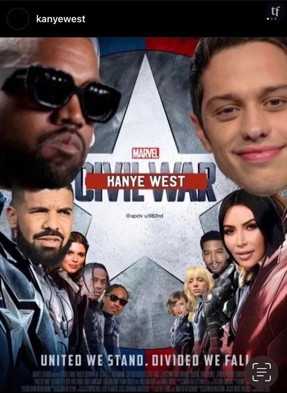 Les montages photos de Kanye West sur Pete Davidson et Kim Kardashian.