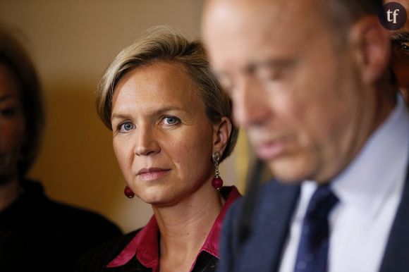 Virginie Calmels aux côtés d'Alain Juppé lors de sa réelection à la mairie de Bordeaux le 23 mars 2014