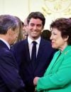  Roselyne Bachelot avec Nicolas Sarkozy et Gabriel Attal à l'Elysée pour l'investiture d'Emmanuel Macron le 7 mai 2022 
