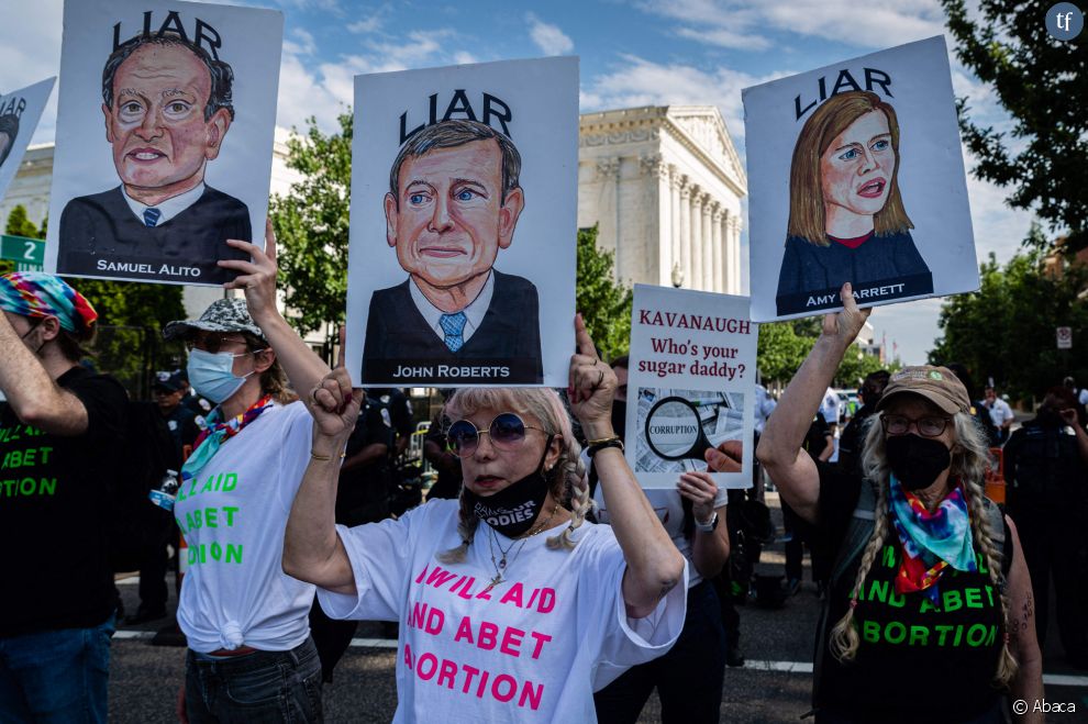  Manfestation pro-avortement pour dénoncer les juges de la Cour suprême à Whashington le 13 juin 2022 