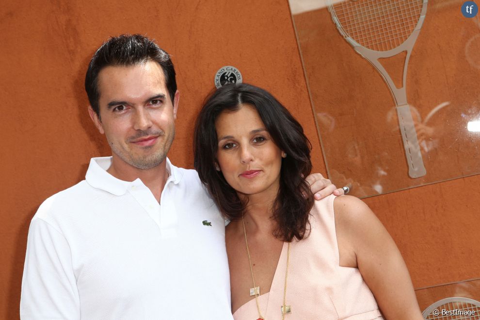  Maxime Chattam et Faustine Bollaert lors du 4eme jour des internationaux de Roland Garros le 30 mai 2012 à Paris.  