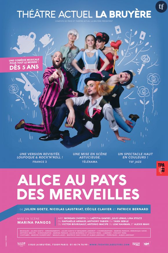 Alice au Pays des Merveilles, la comédie musicale, au Théâtre La Bruyère jusqu'au dimanche 7 janvier 2024.